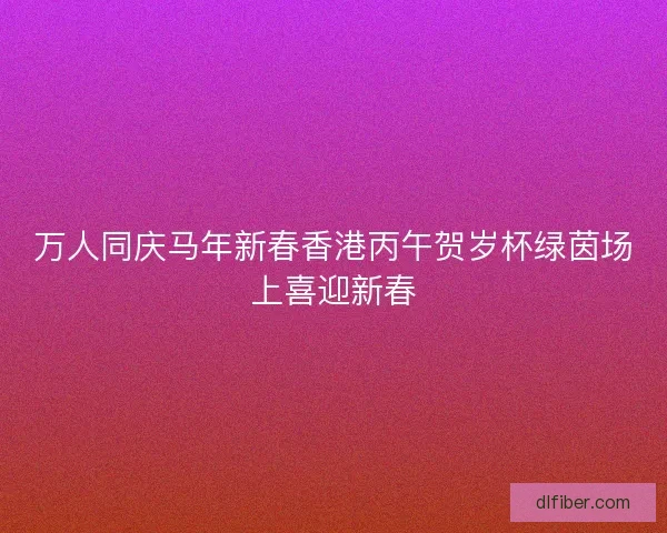 万人同庆马年新春香港丙午贺岁杯绿茵场上喜迎新春